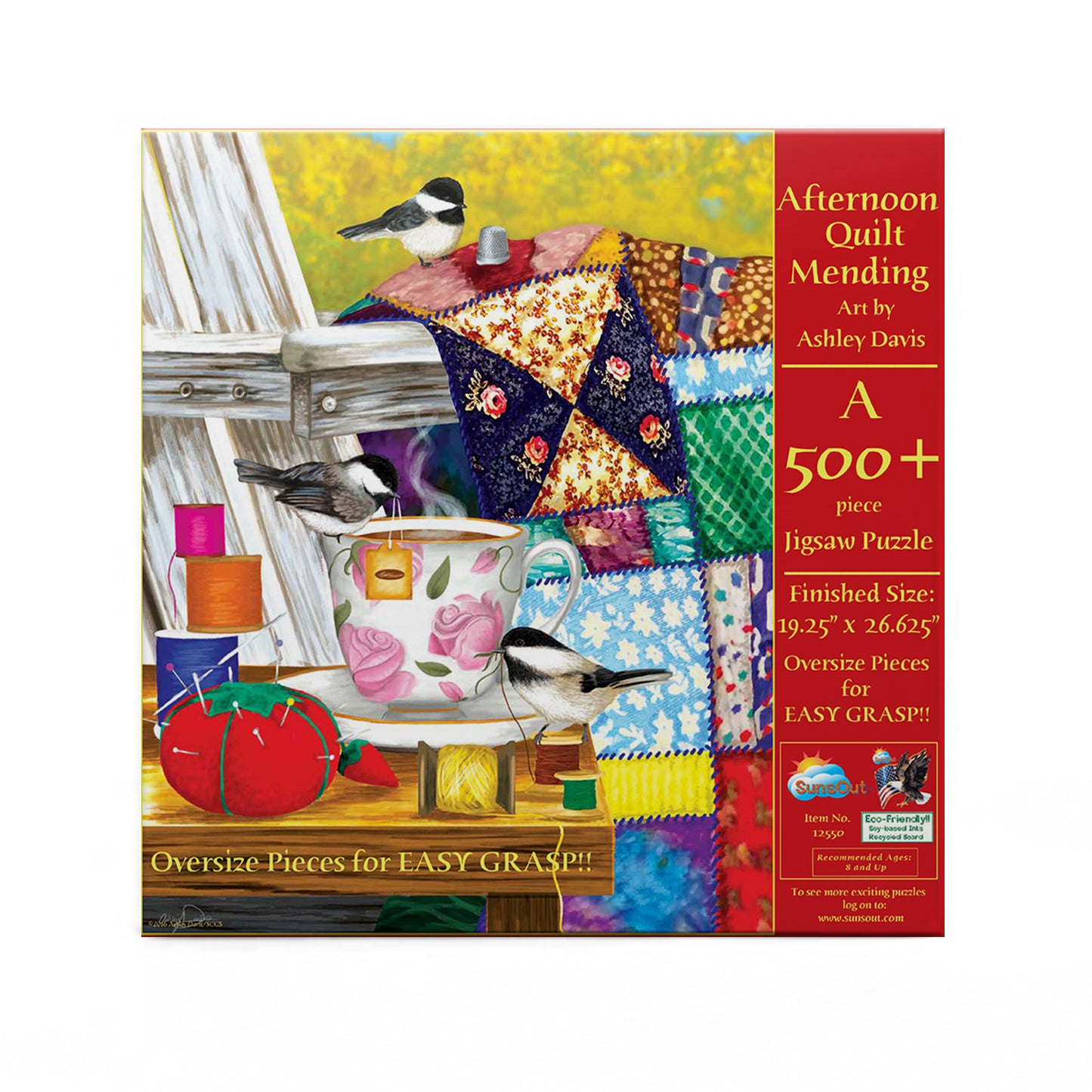 Afternoon Quilt Mending - 500 Large Piece Jigsaw Puzzle