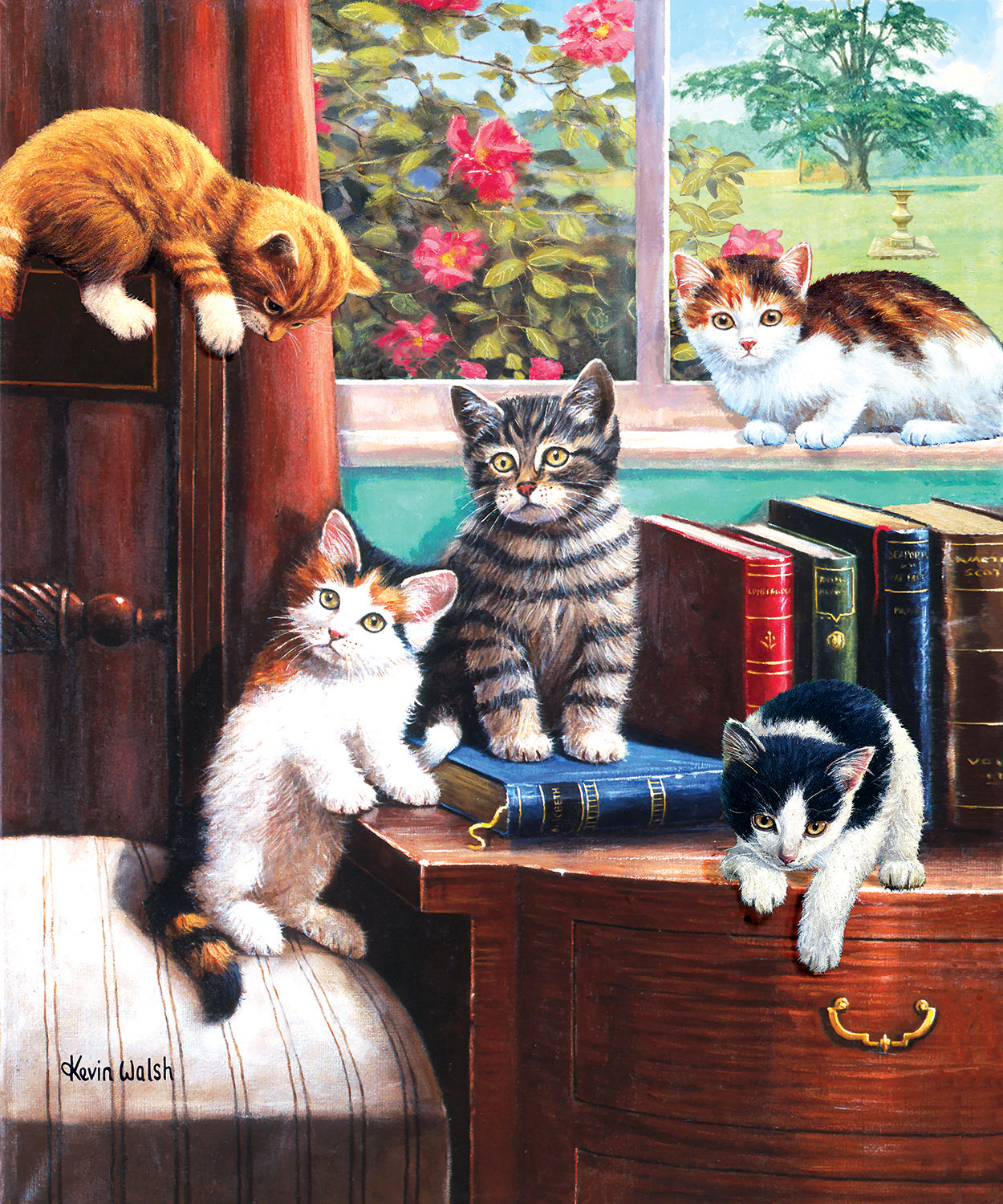 Playtime in the Study - 1000 Piece Jigsaw Puzzle