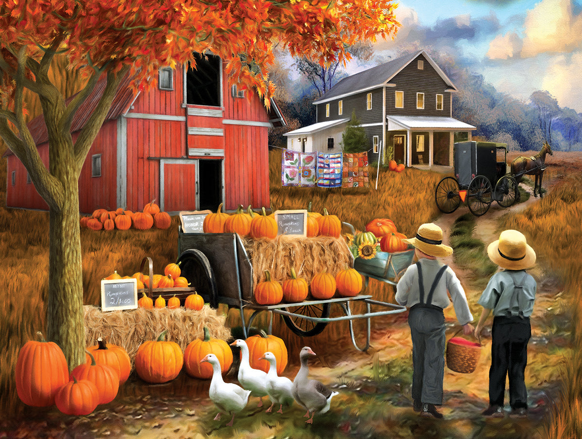 Amish Pumpkin Patch - 300 Piece Jigsaw Puzzle