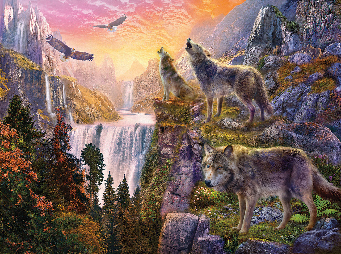 SunsOut - Wolf Sun/Wolf Moon - 1000 Piece Jigsaw Puzzle