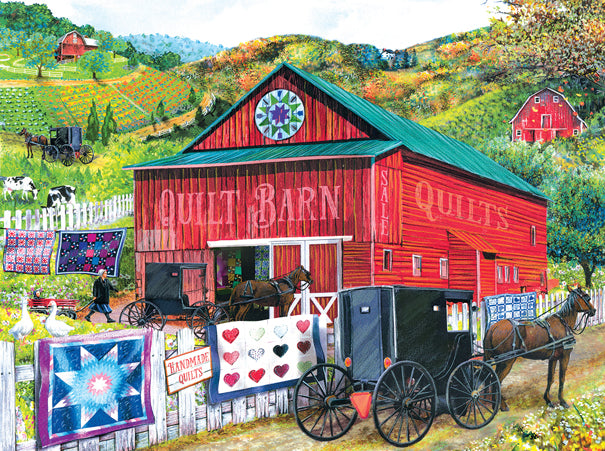 Stopping at the Quilt Barn - 1000 Piece Jigsaw Puzzle