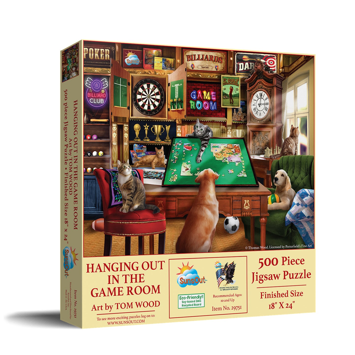 Hanging Out in the Game Room - 500 Piece Jigsaw Puzzle