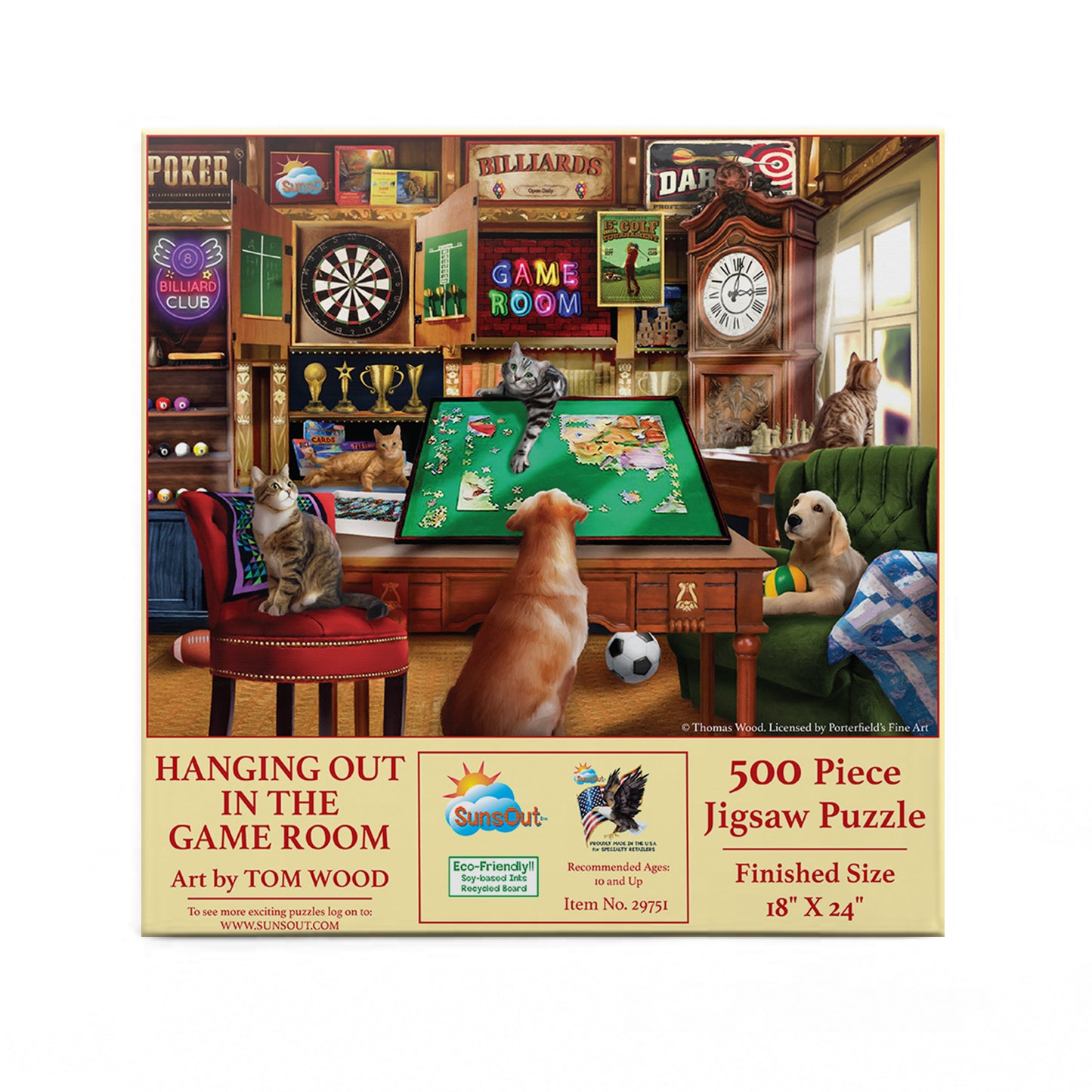 Hanging Out in the Game Room - 500 Piece Jigsaw Puzzle