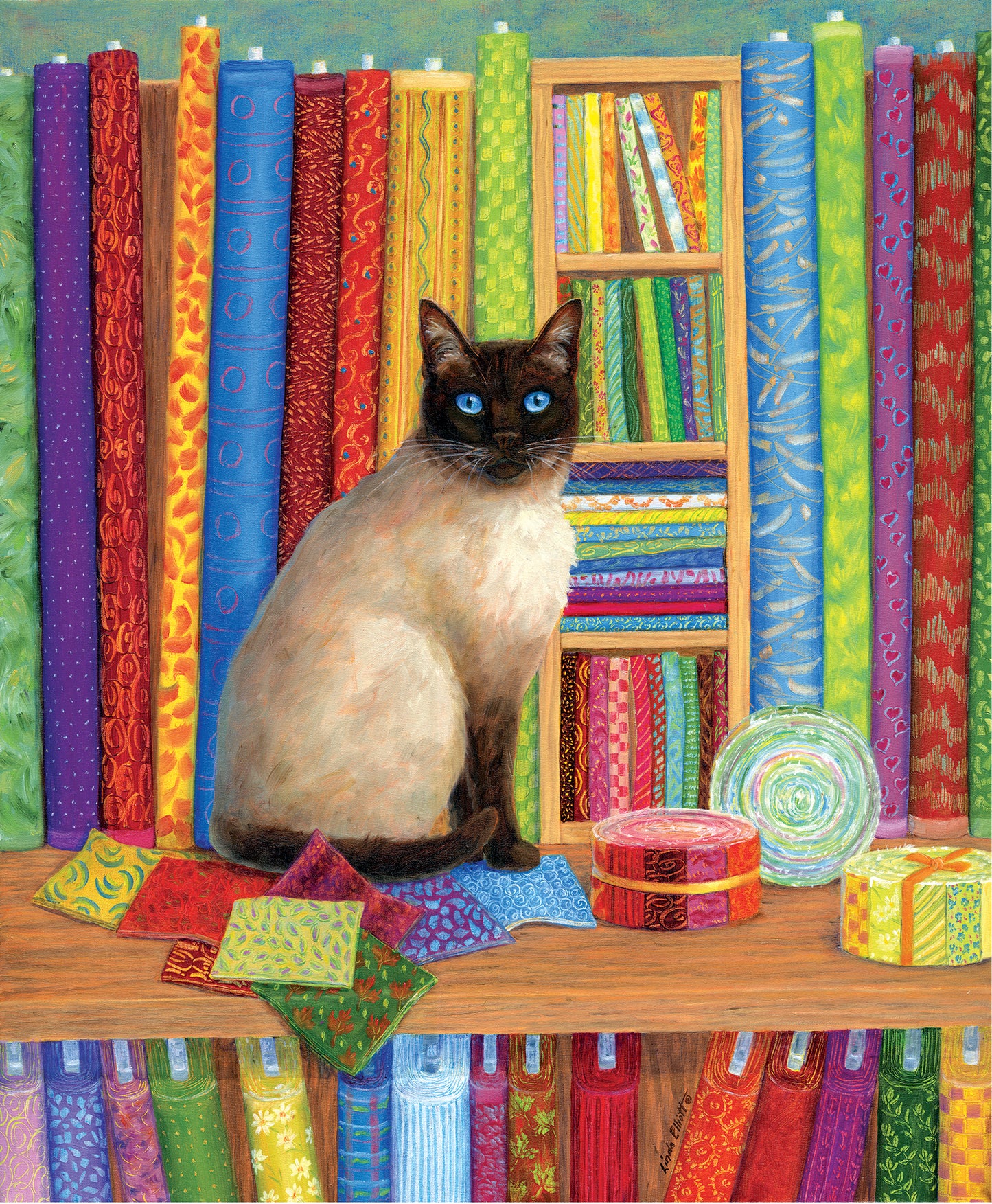 Quilt Shop Cat - 1000 Piece Jigsaw Puzzle