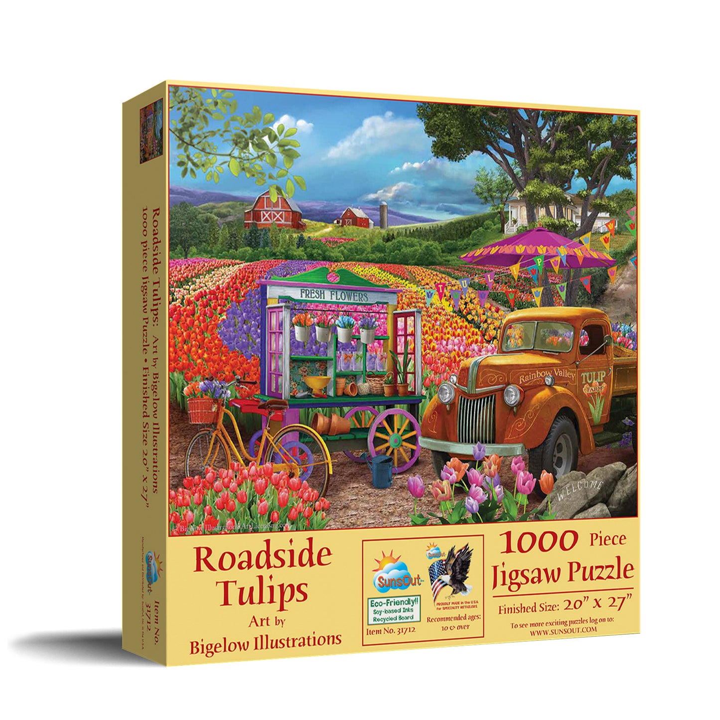Roadside Tulips - 1000 Piece Jigsaw Puzzle
