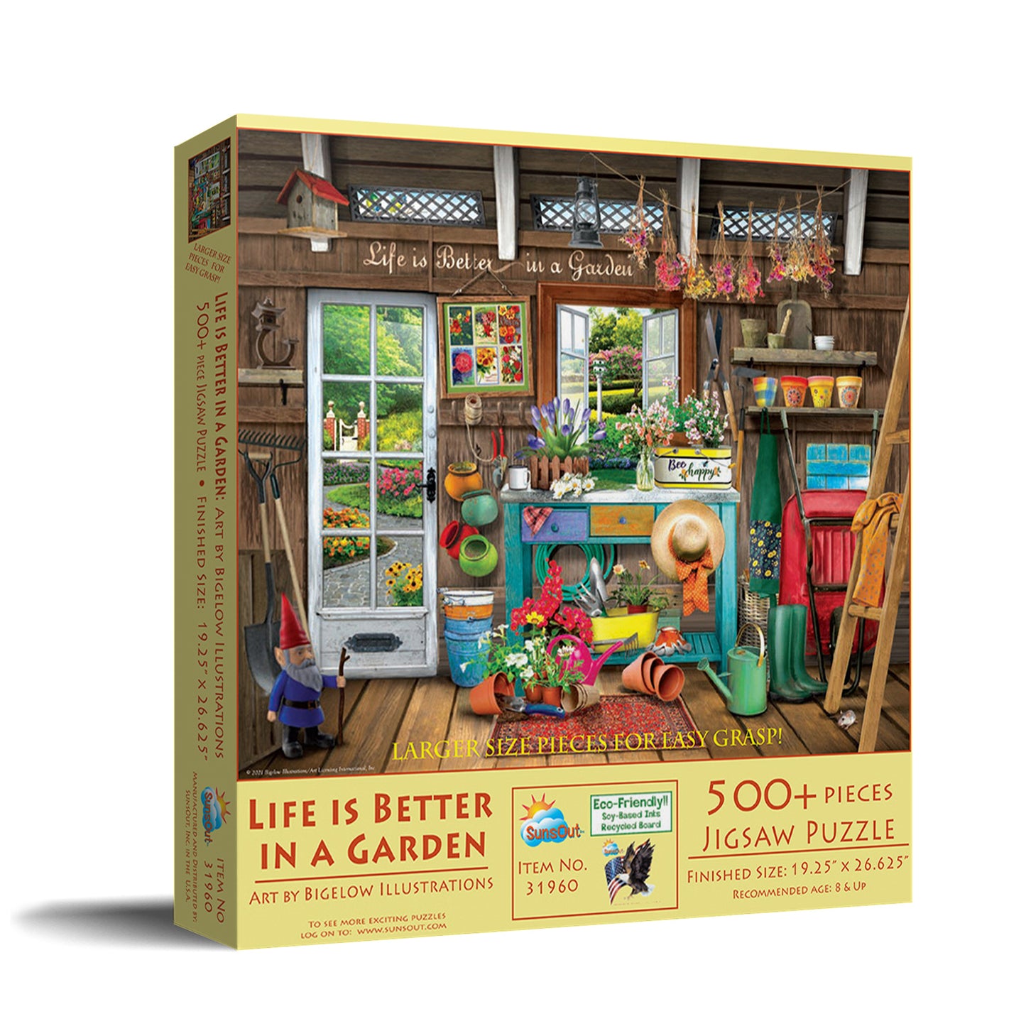 Life is Better in a Garden - 500 Large Piece Jigsaw Puzzle