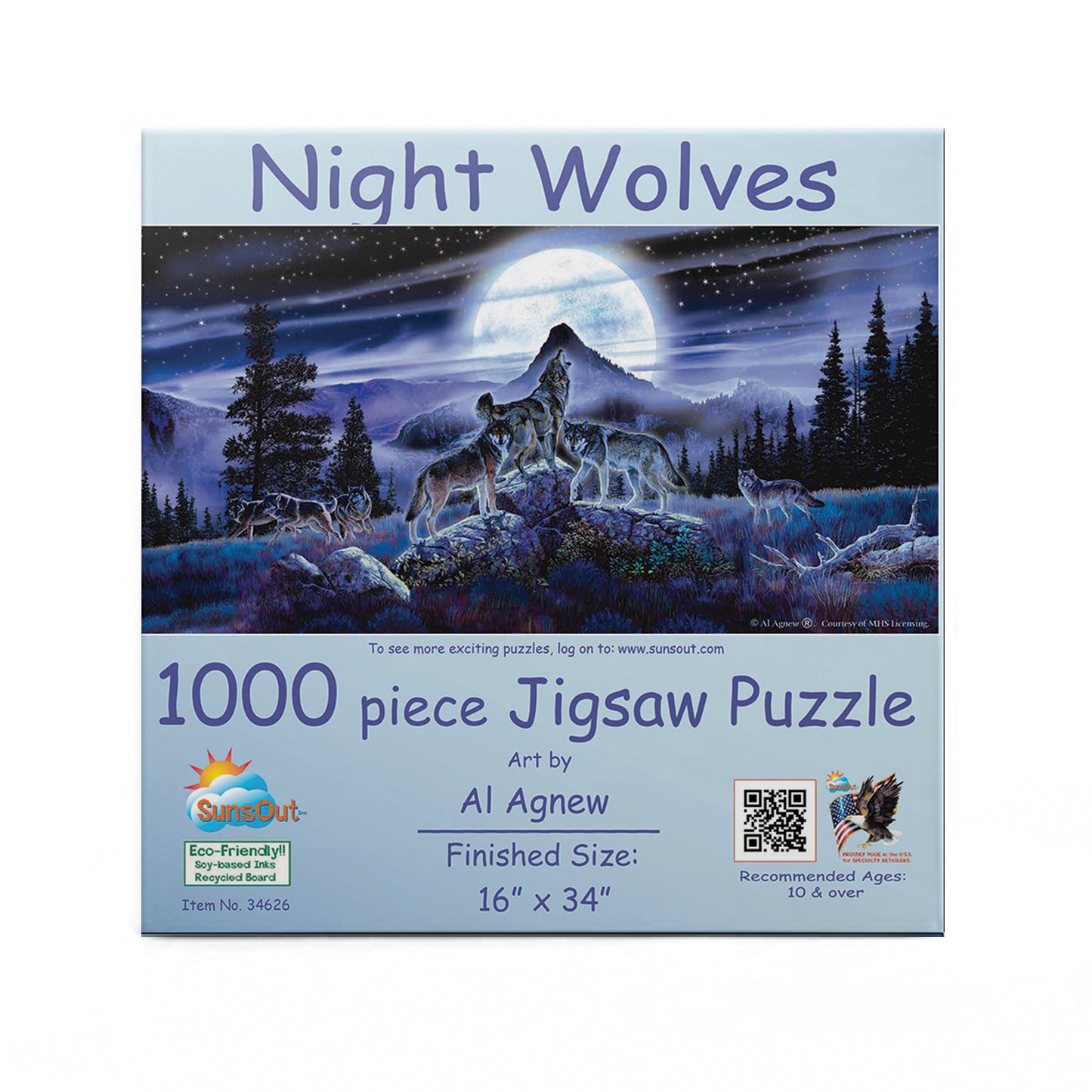 Night Wolves - 1000 Piece Jigsaw Puzzle