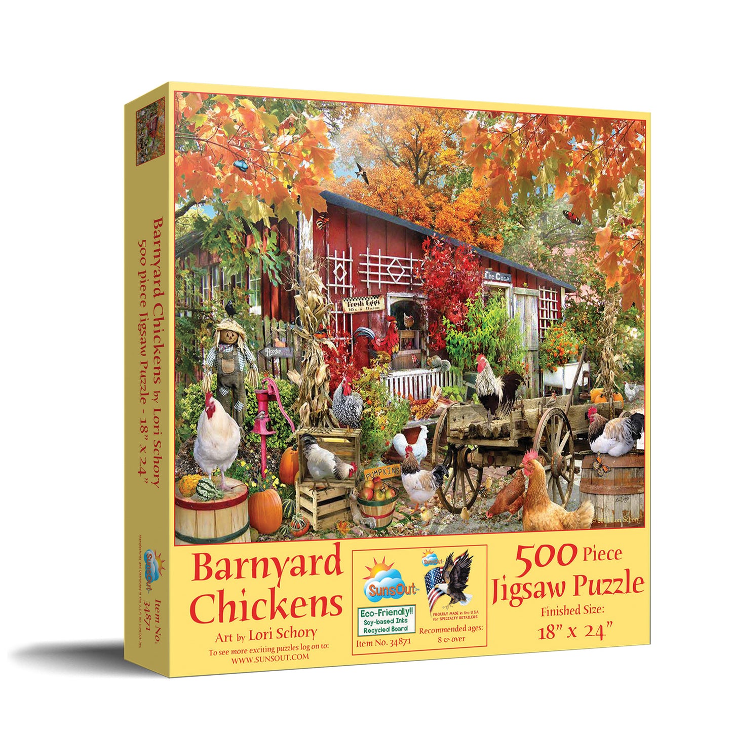 Barnyard Chickens - 500 Piece Jigsaw Puzzle
