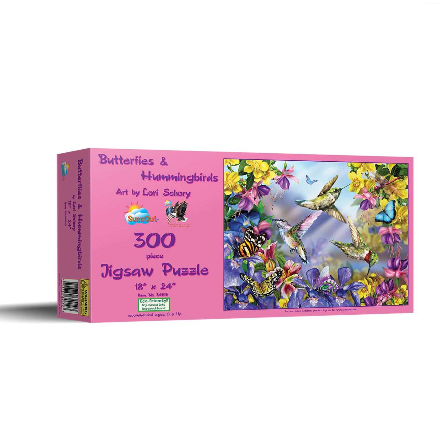 Butterflies & Hummingbirds - 300 Piece Jigsaw Puzzle