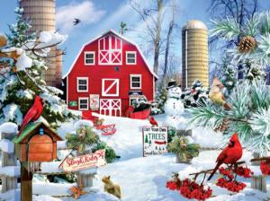 A Snowy Day on the Farm - 1000 Piece Jigsaw Puzzle