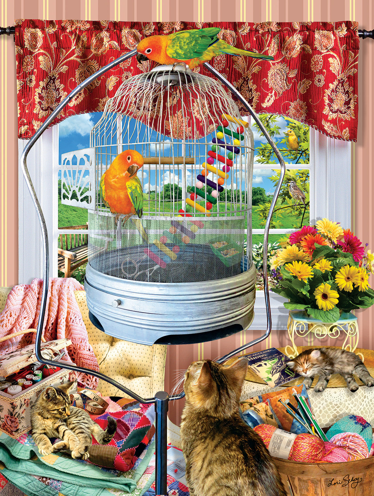 Bird Cage 1000 pc - 1000 Piece Jigsaw Puzzle