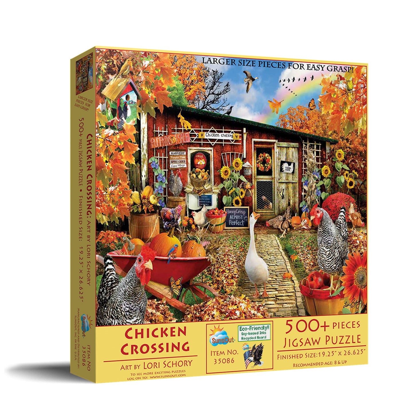 Chicken Crossing - 500 Large Piece Jigsaw Puzzle