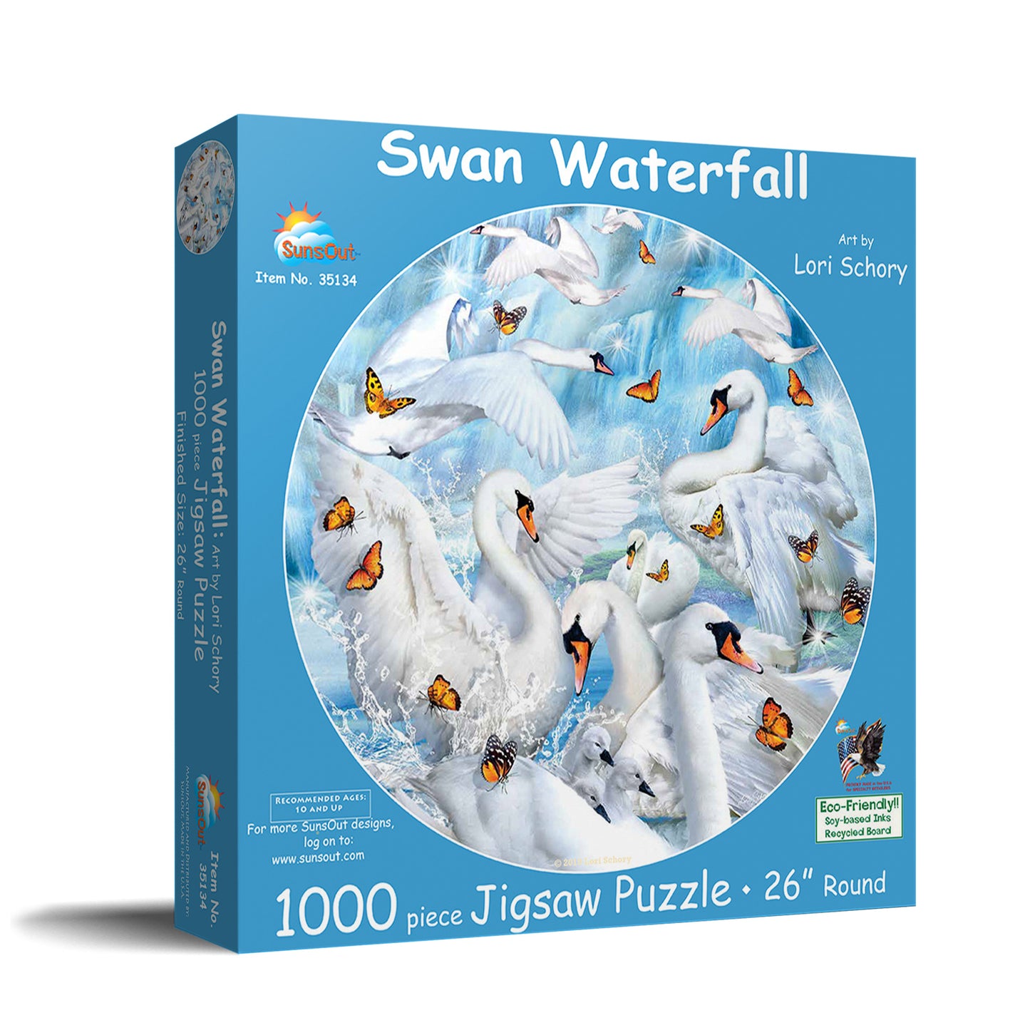 Swan Waterfall - 1000 Piece Jigsaw Puzzle