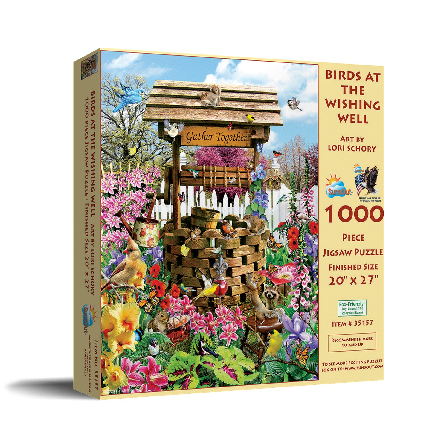 Birds at the Wishing Well - 1000 Piece Jigsaw Puzzle