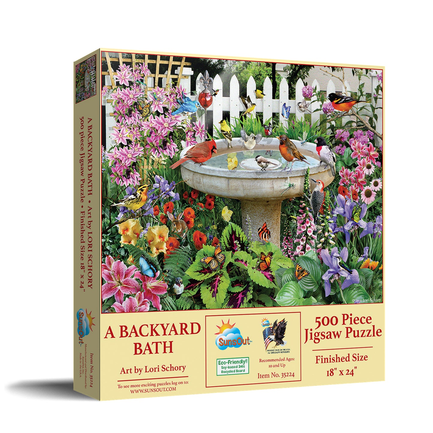 A Backyard Bath - 500 Piece Jigsaw Puzzle