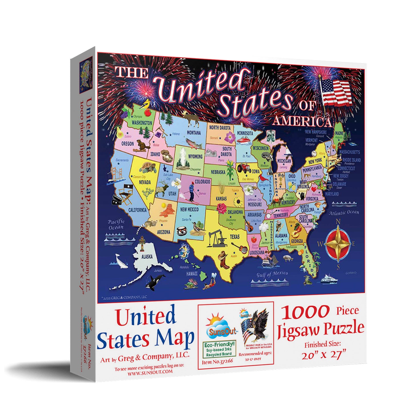 United States Map - 1000 Piece Jigsaw Puzzle