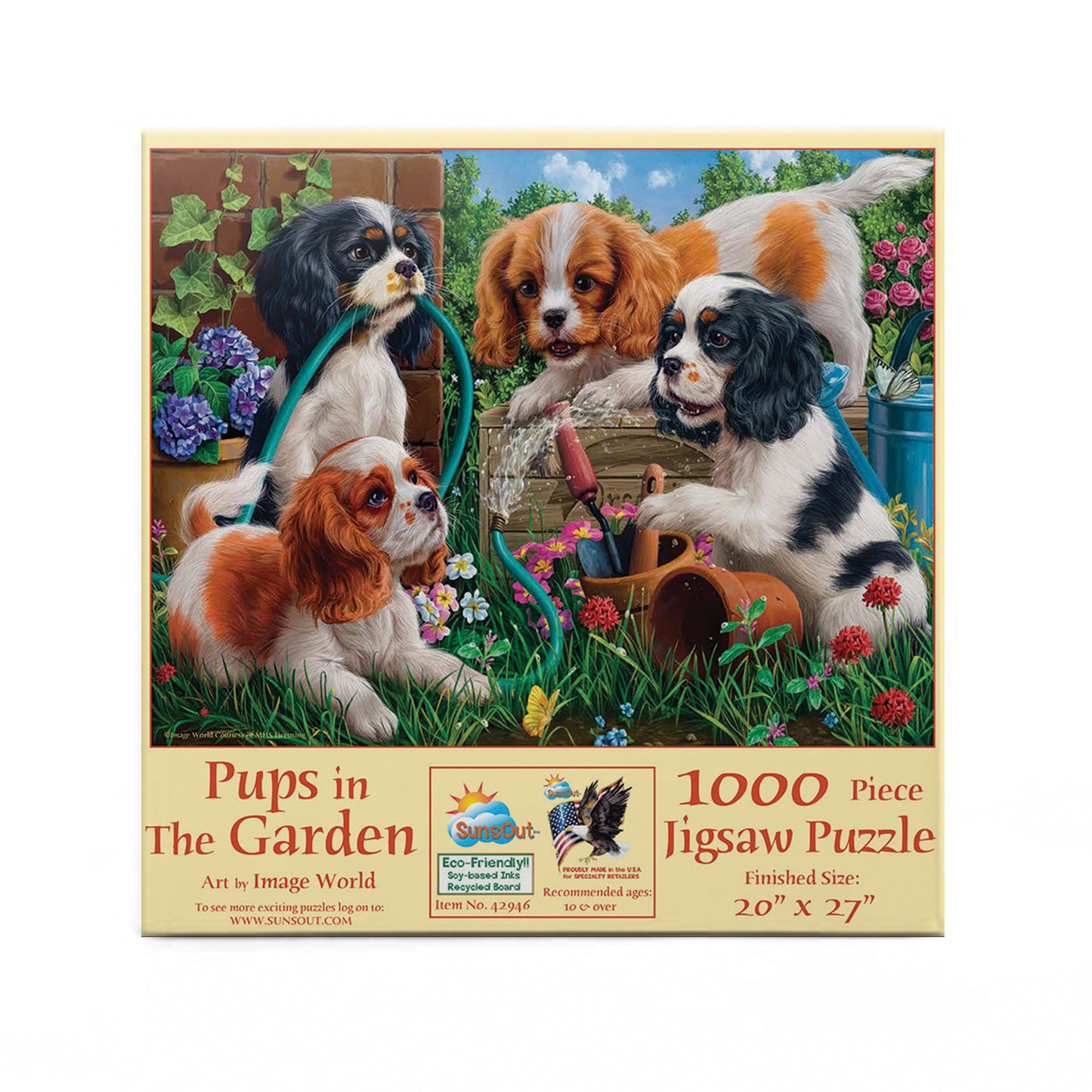 Pups in the Garden - 1000 Piece Jigsaw Puzzle