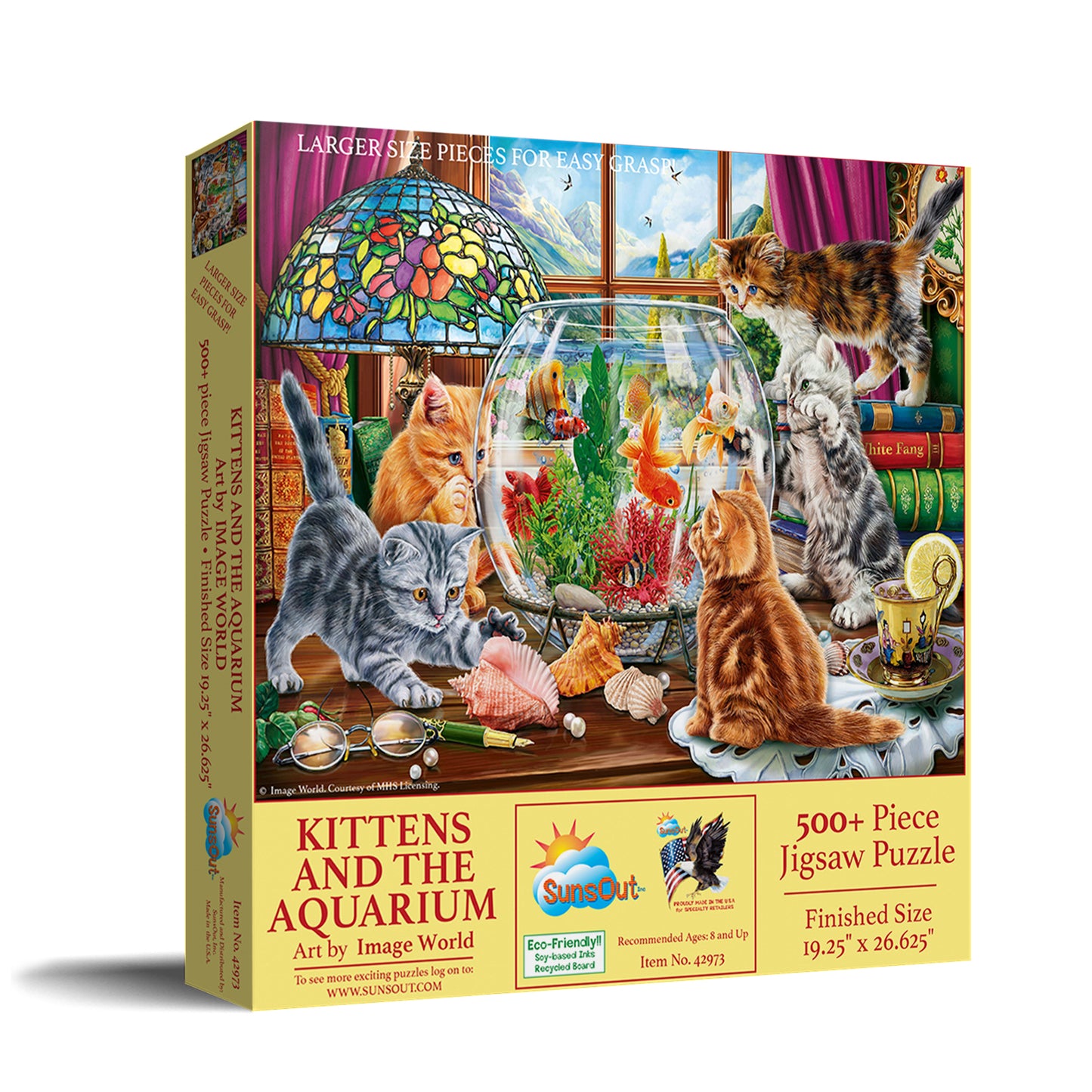 Kittens and the Aquarium - 500 Large Piece Jigsaw Puzzle