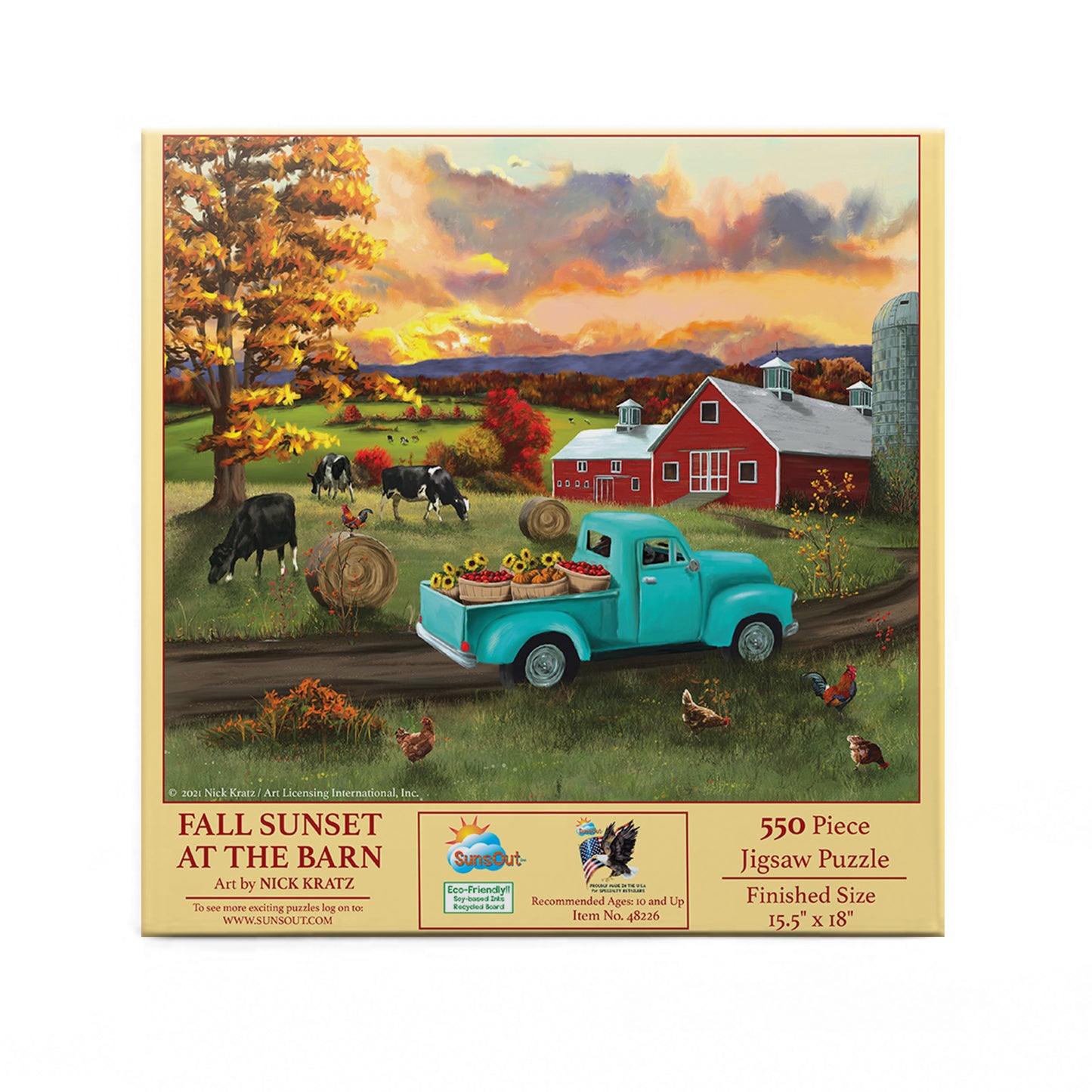 Fall Sunset at the Barn - 500 Piece Jigsaw Puzzle