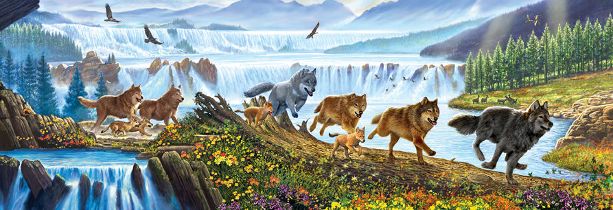 Wolves on the Run - 500 Piece Jigsaw Puzzle