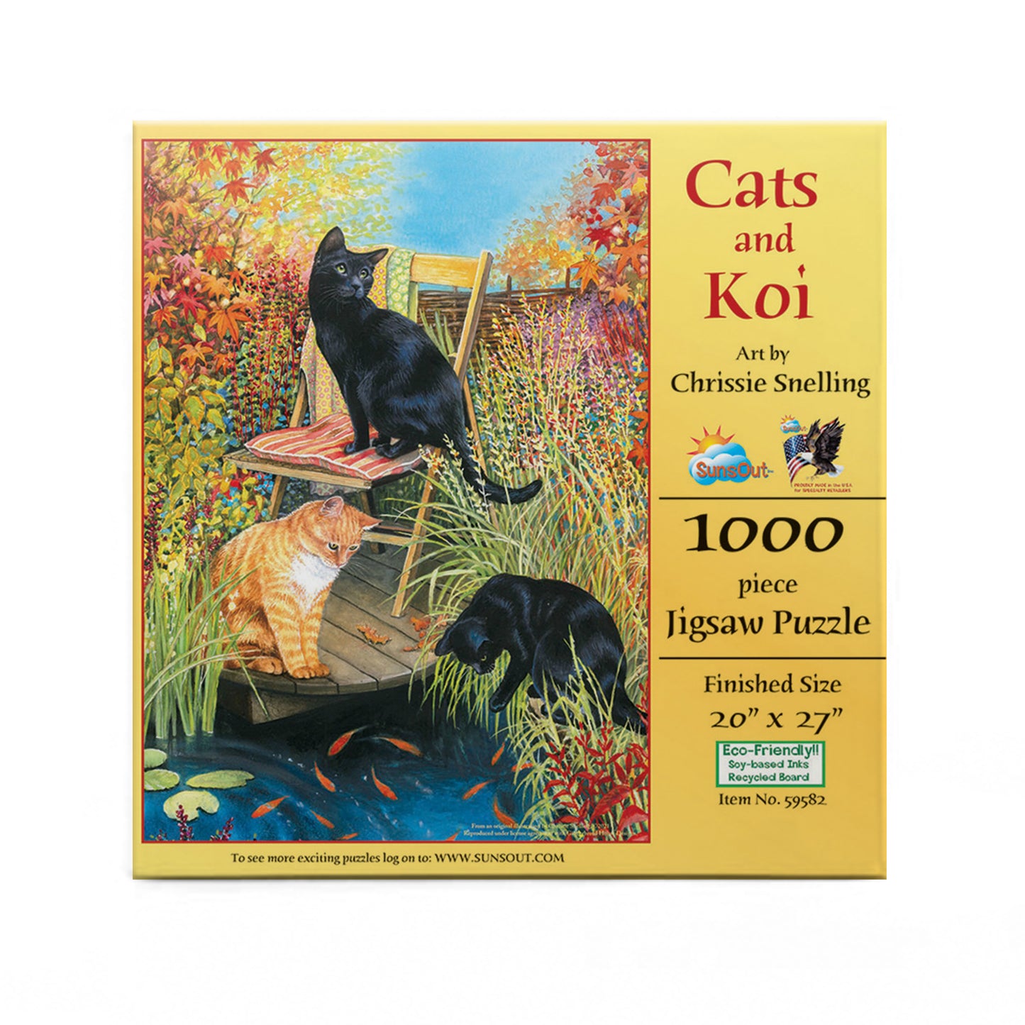 Cats and Koi - 1000 Piece Jigsaw Puzzle