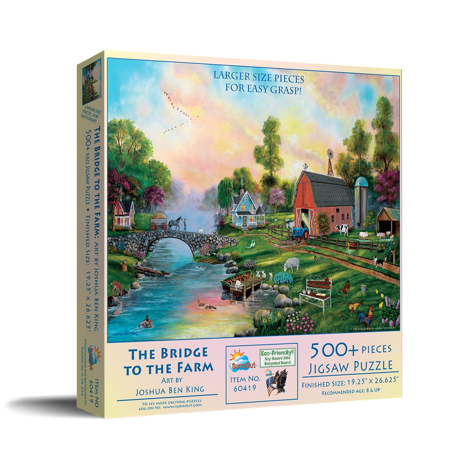 Bridge to the Farm - 500 Large Piece Jigsaw Puzzle