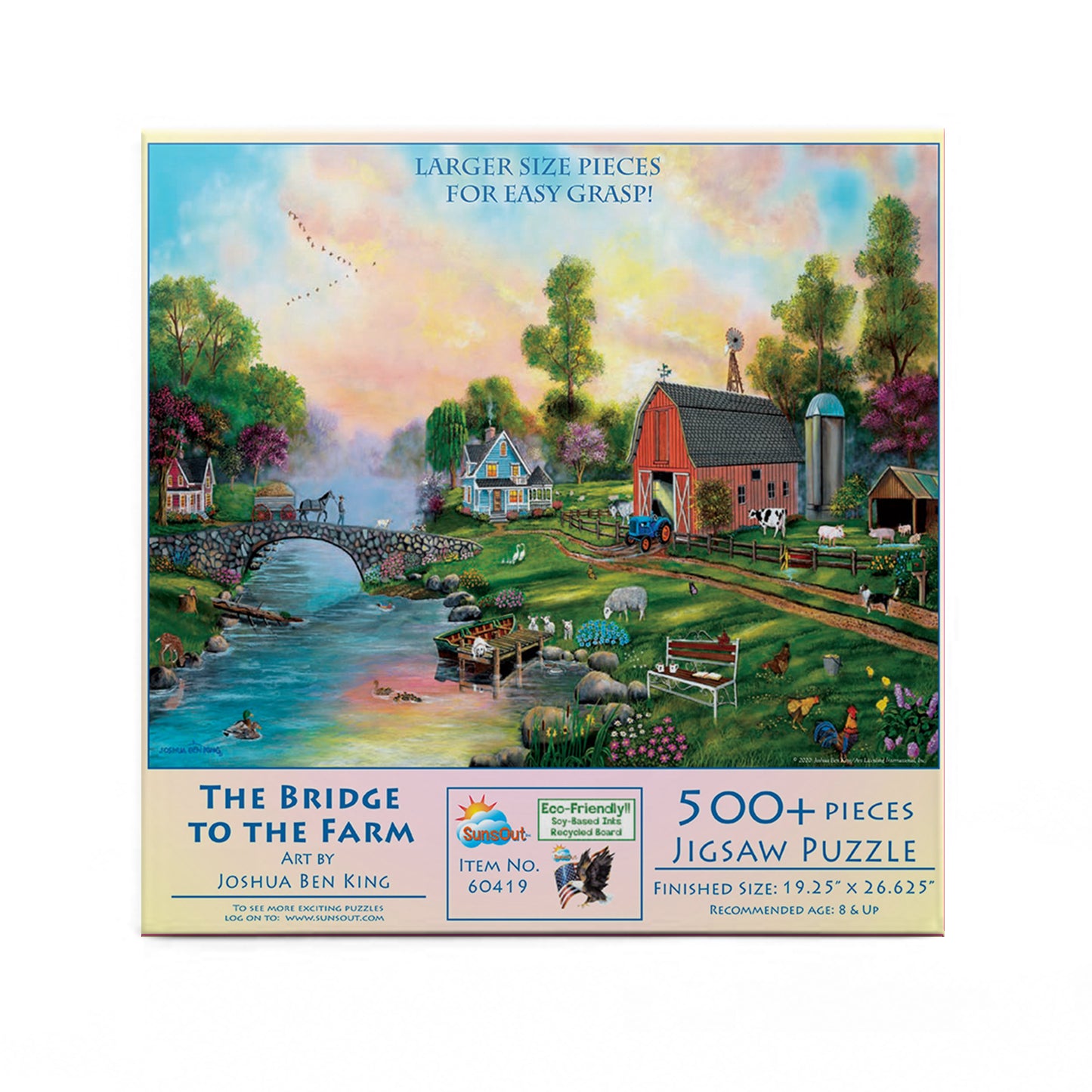 Bridge to the Farm - 500 Large Piece Jigsaw Puzzle