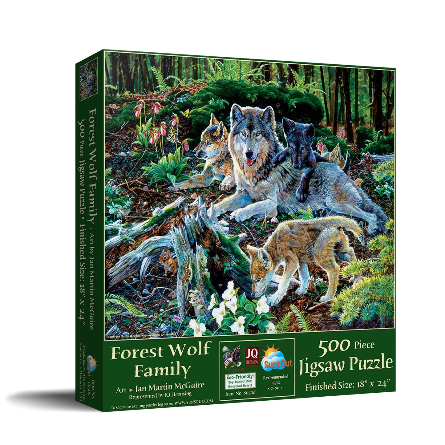 Forest Wolf Family - 500 Piece Jigsaw Puzzle