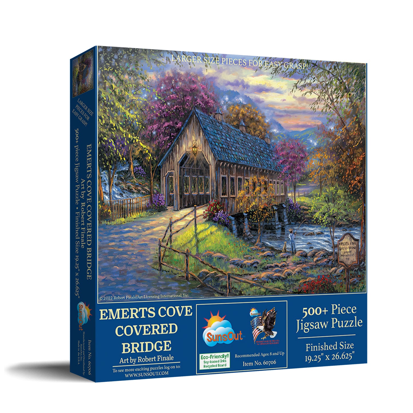 Emerts Cove Covered Bridge - 500 Large Piece Jigsaw Puzzle