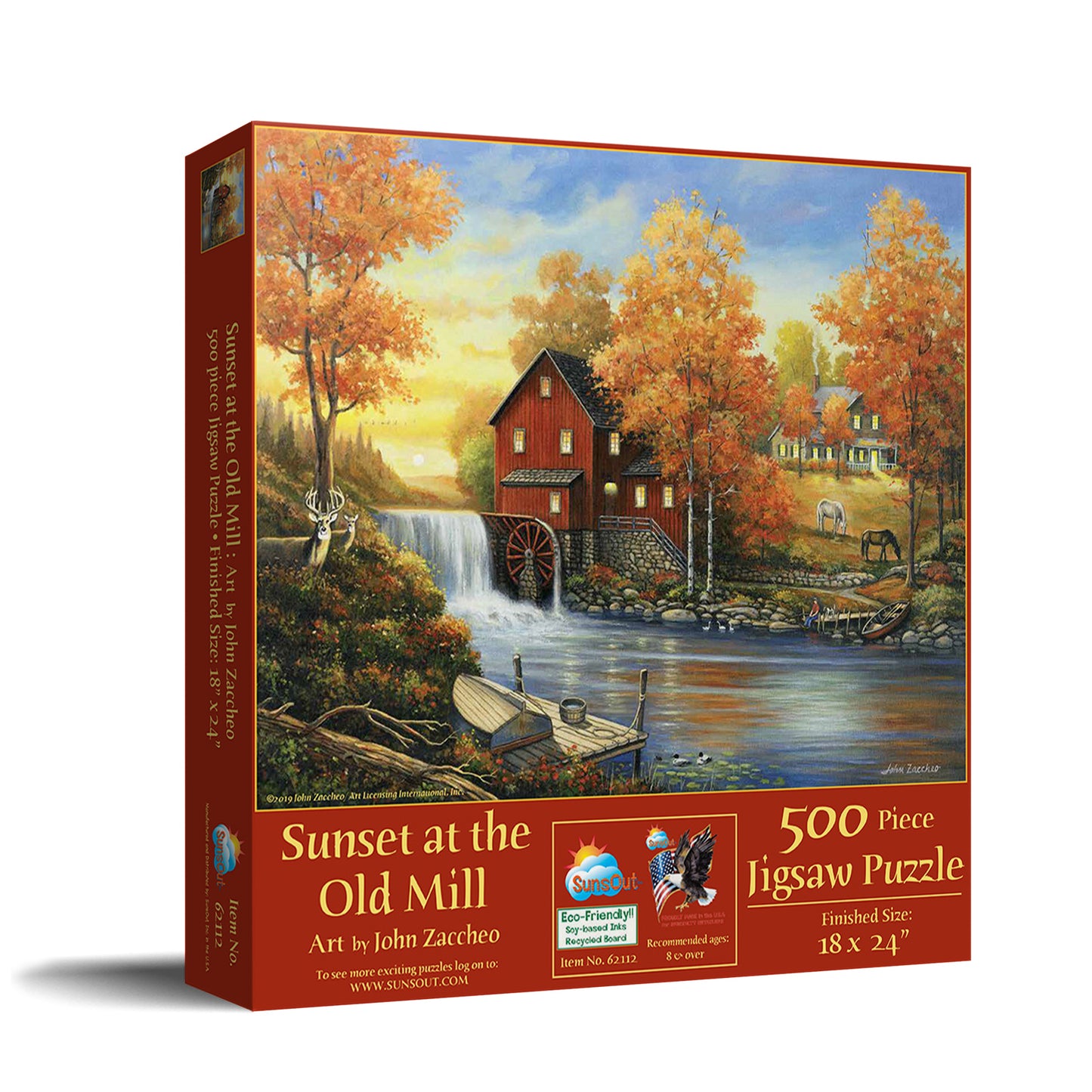 Sunset at the Old Mill - 500 Piece Jigsaw Puzzle