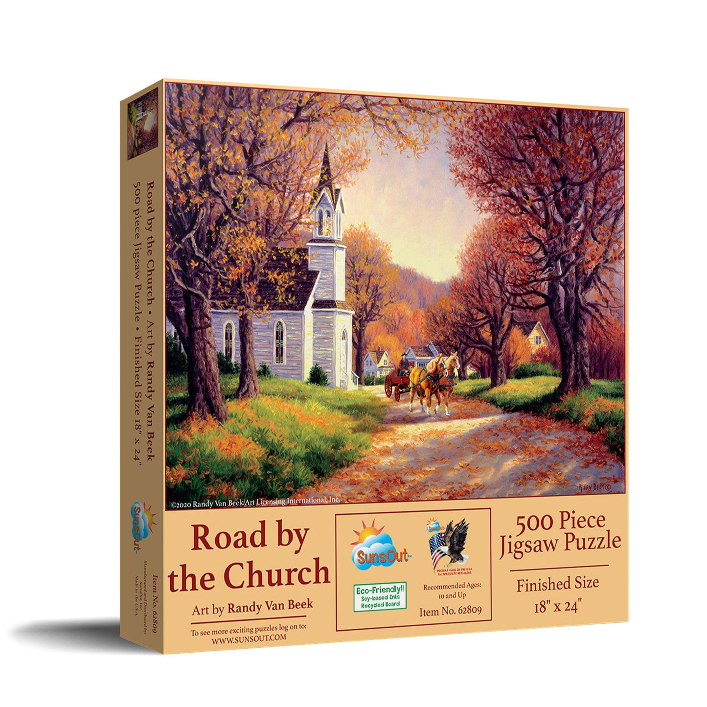 Road by the Church - 500 Piece Jigsaw Puzzle