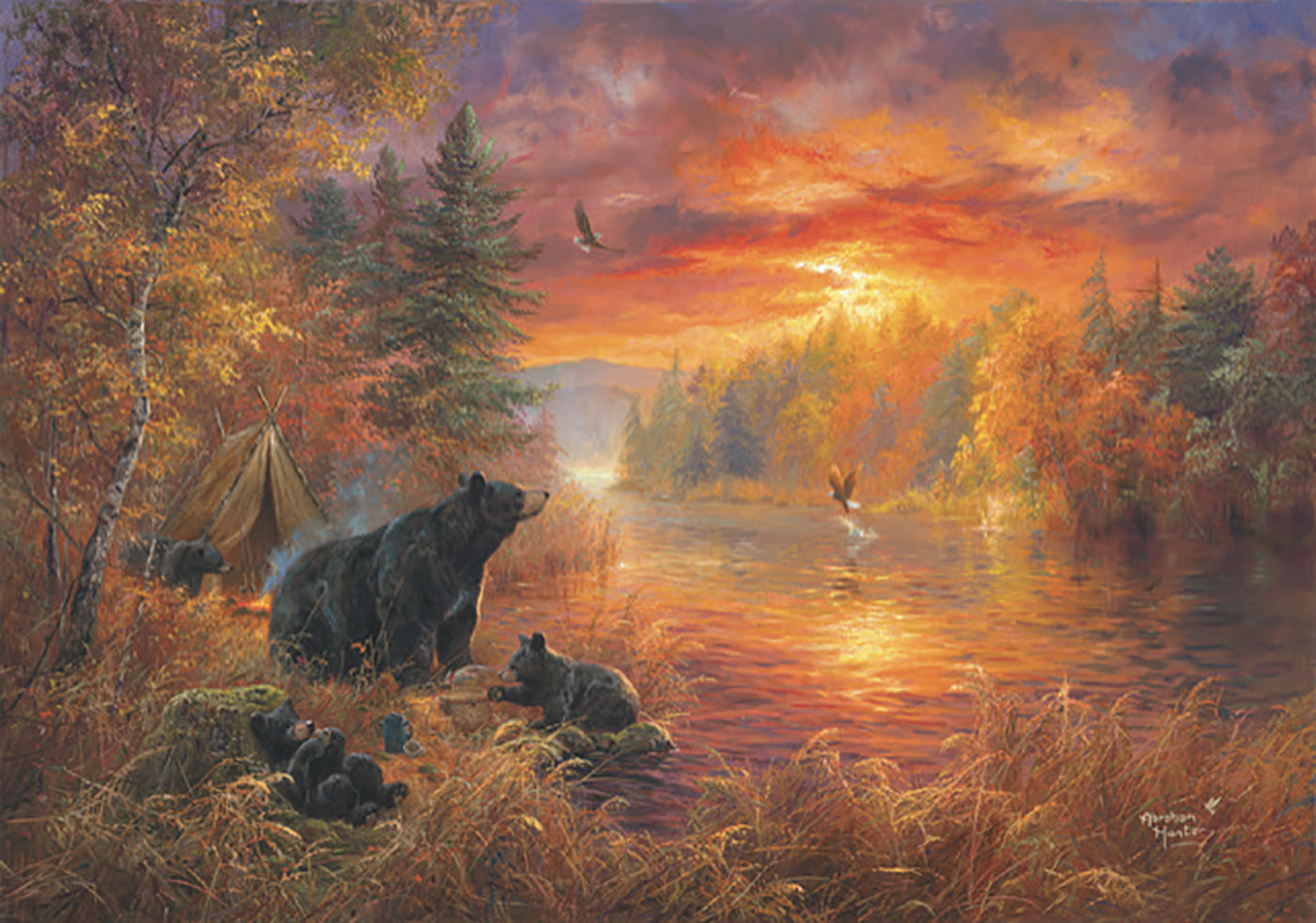 Sunsout Fishing Camp 500 PC Large Pieces Jigsaw Puzzle