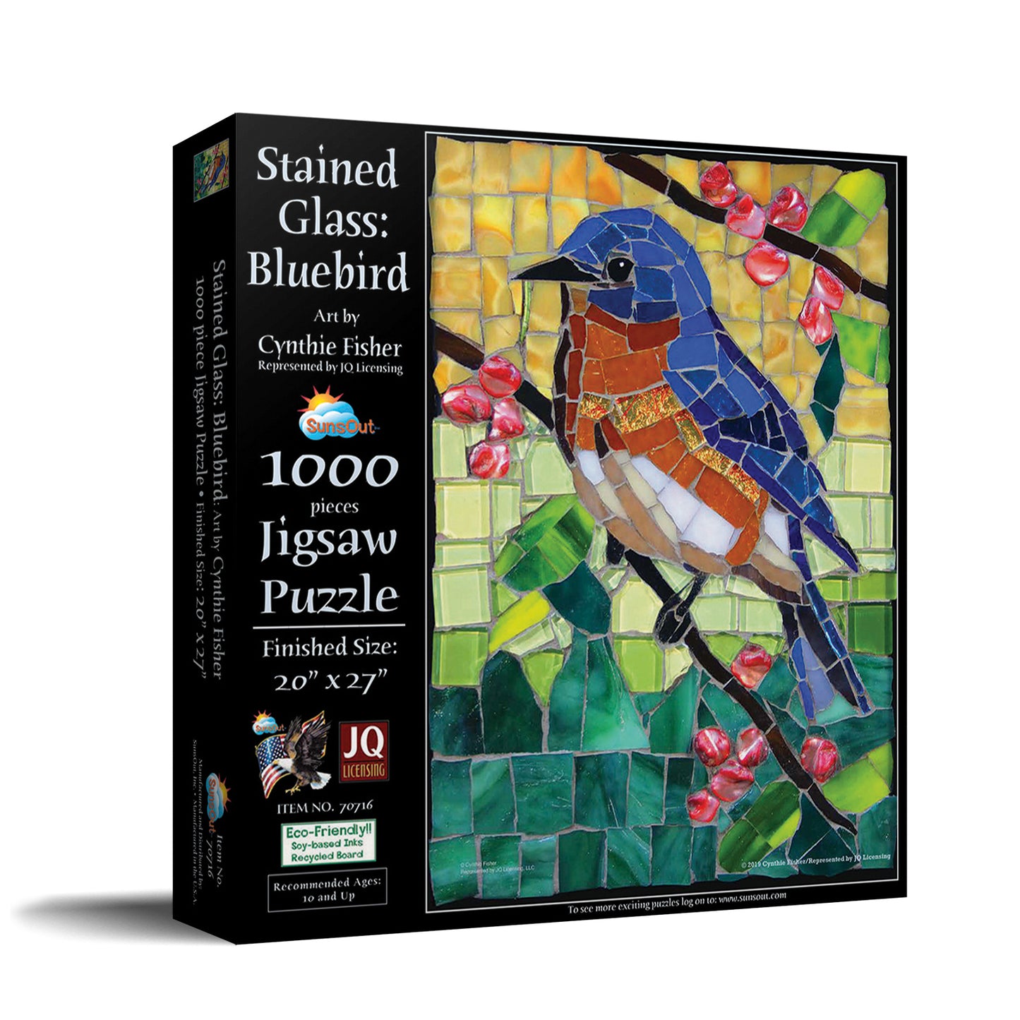 Stained Glass Bluebird - 1000 Piece Jigsaw Puzzle