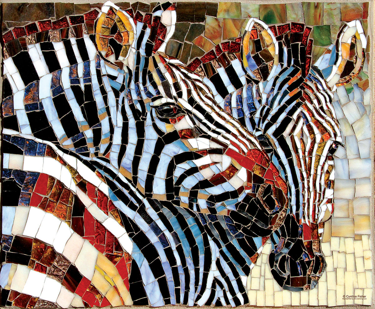 Stained Glass Zebras - 1000 Piece Jigsaw Puzzle