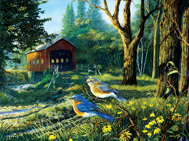 Sleepy Hollow Blue Birds - 1000 Piece Jigsaw Puzzle