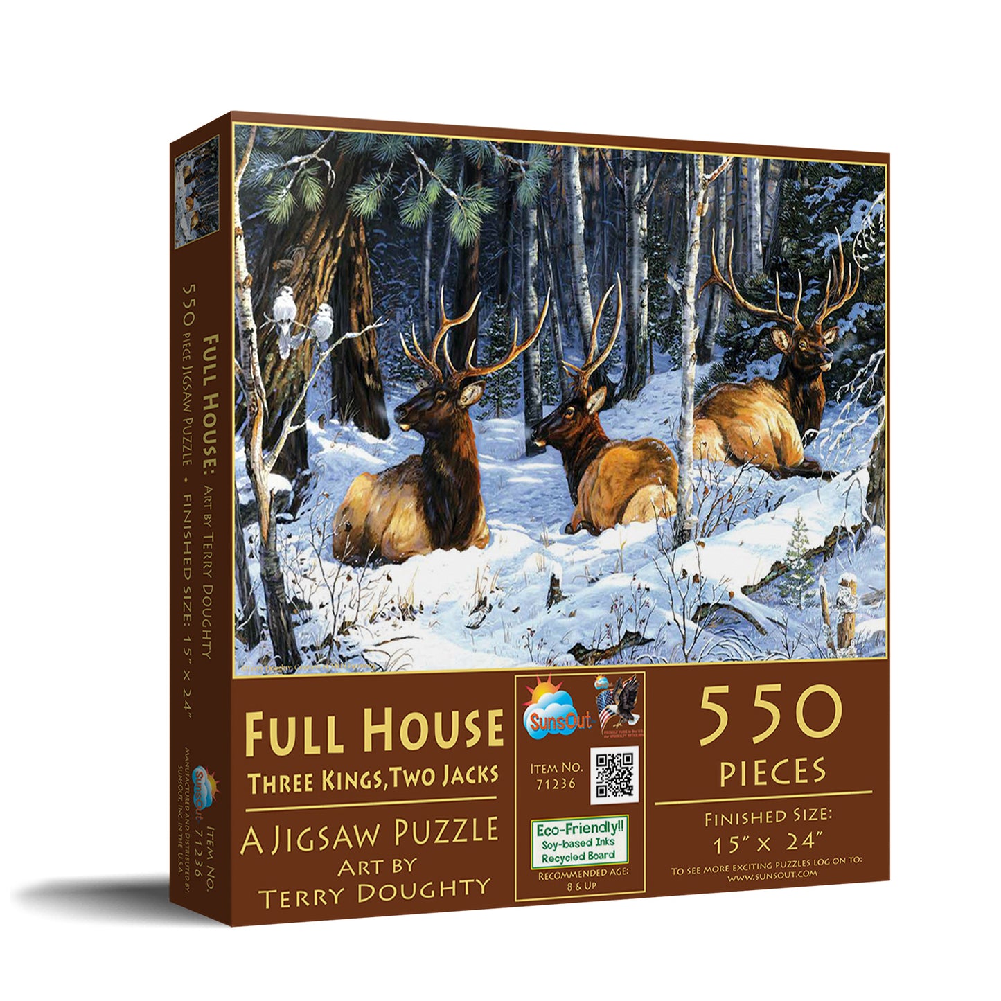 Full House Three Kings Two Jacks - 550 Piece Jigsaw Puzzle