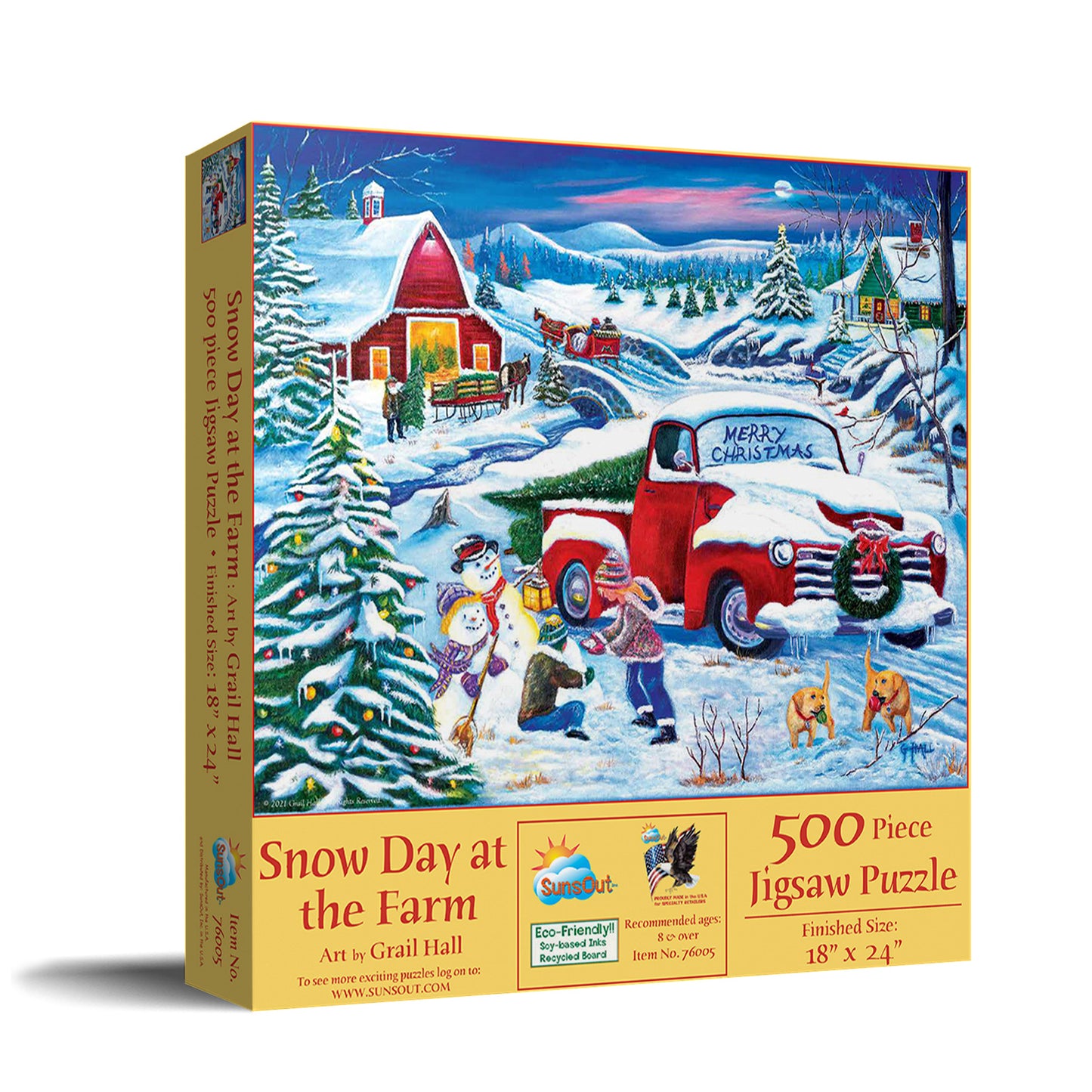 Snow Day at the Farm - 500 Piece Jigsaw Puzzle