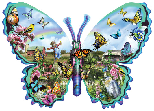 Butterfly Farm - Shaped 1000 Piece Jigsaw Puzzle