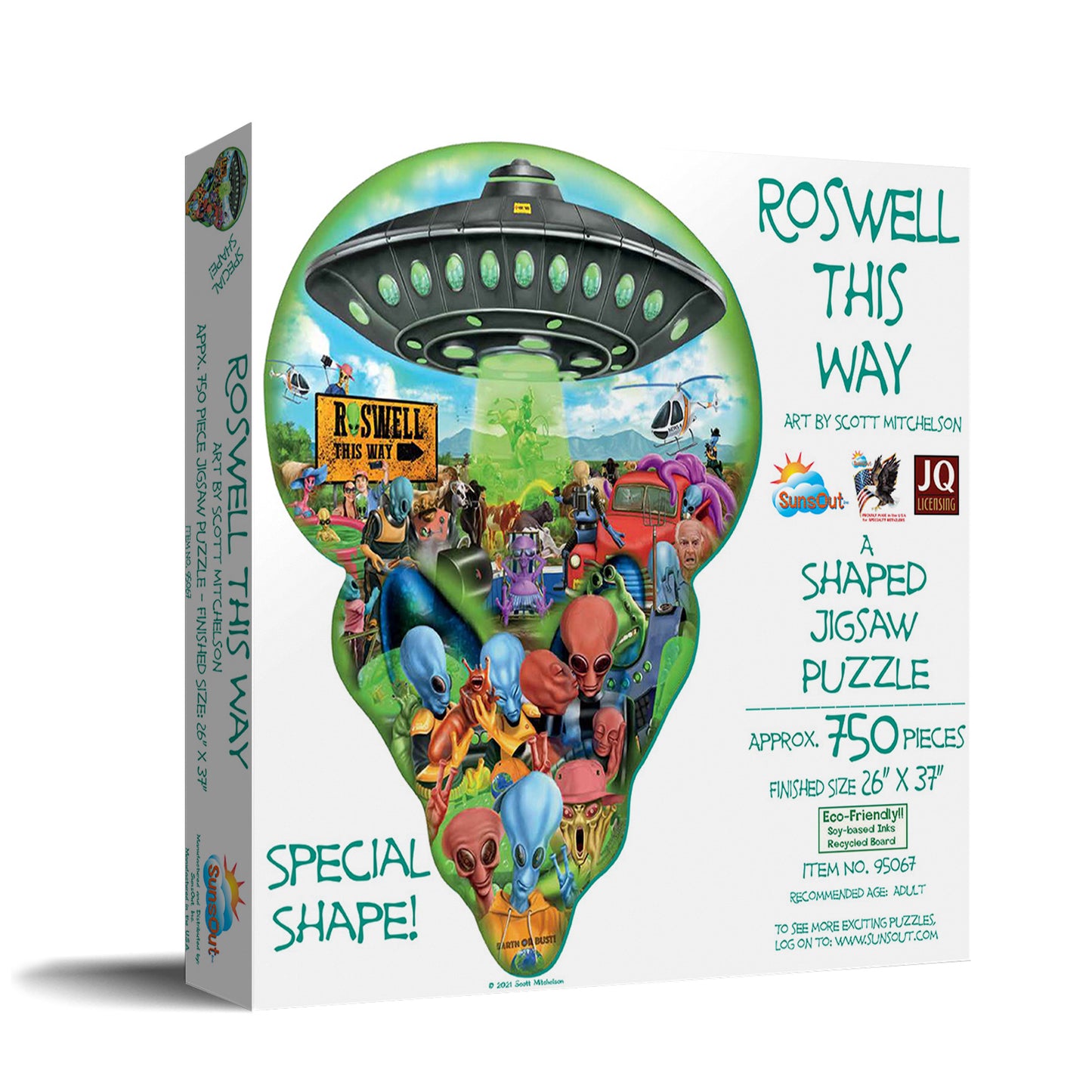 Roswell This Way - Shaped 750 Piece Jigsaw Puzzle