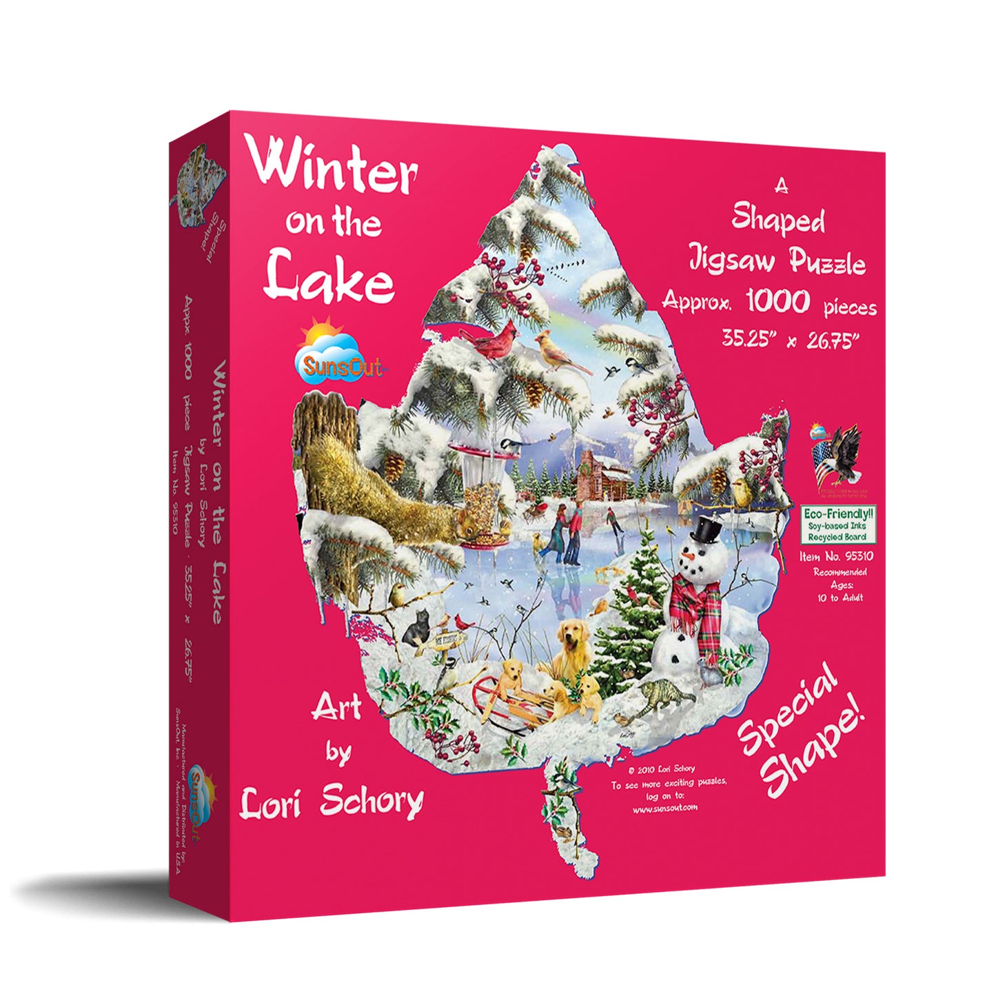 Winter on the Lake - Shaped 1000 Piece Jigsaw Puzzle