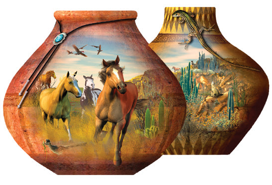 Southwestern Pots - Shaped 1000 Piece Jigsaw Puzzle