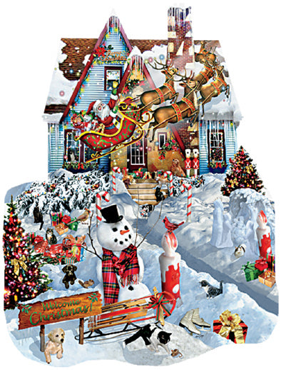 Christmas at Our House - Shaped 1000 Piece Jigsaw Puzzle