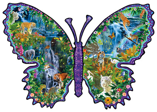 Rainforest Butterfly - Shaped 1000 Piece Jigsaw Puzzle