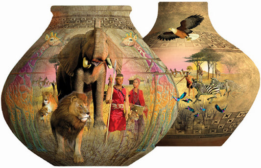 African Pots - Shaped 1000 Piece Jigsaw Puzzle