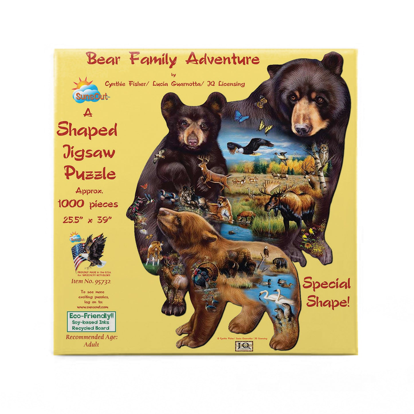 Bear Family Adventure - Shaped 1000 Piece Jigsaw Puzzle