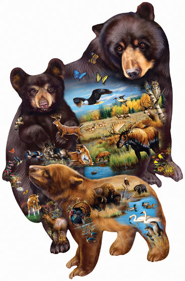 Bear Family Adventure - Shaped 1000 Piece Jigsaw Puzzle