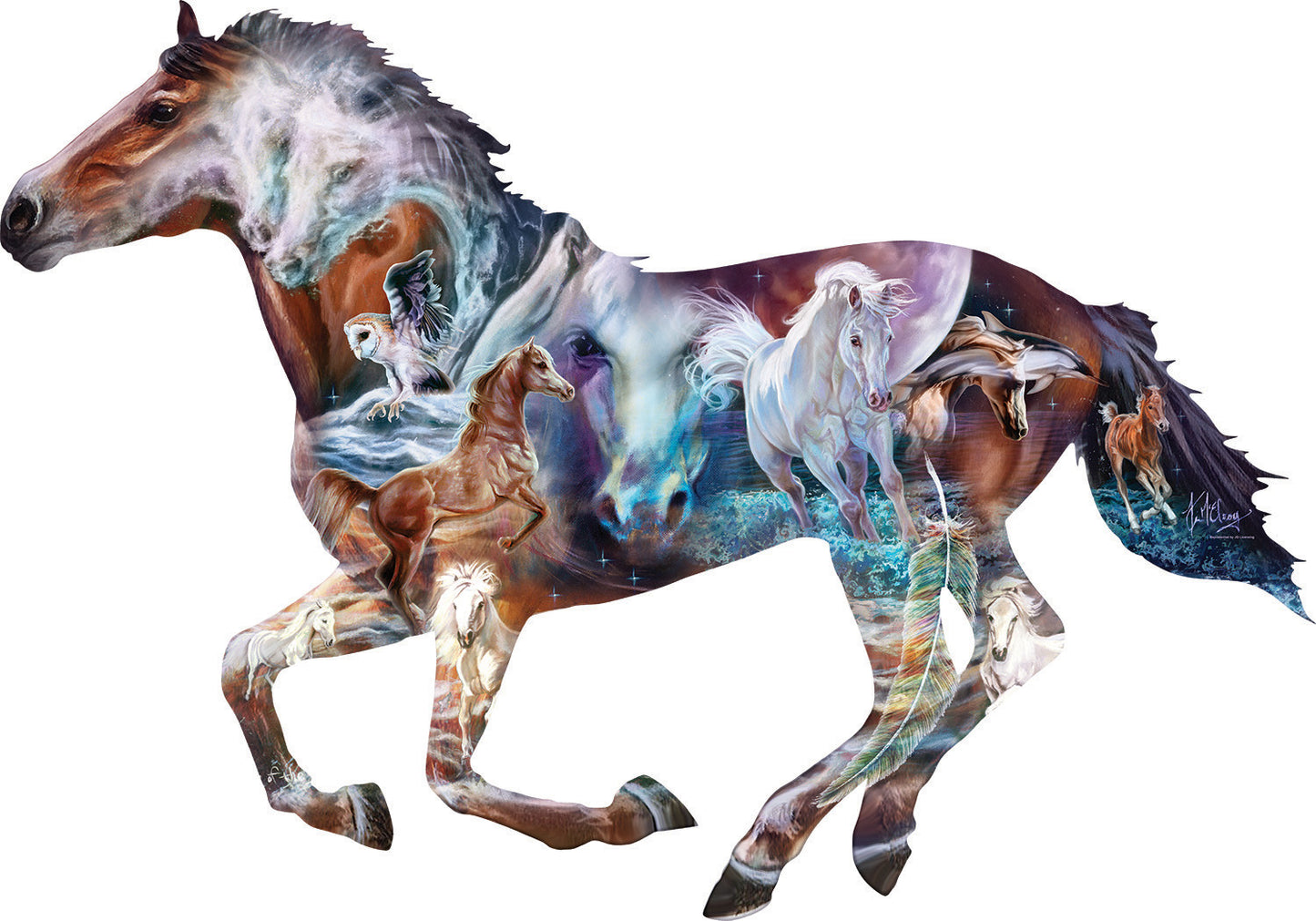 The Mystery of the Horse - Shaped 800 Piece Jigsaw Puzzle