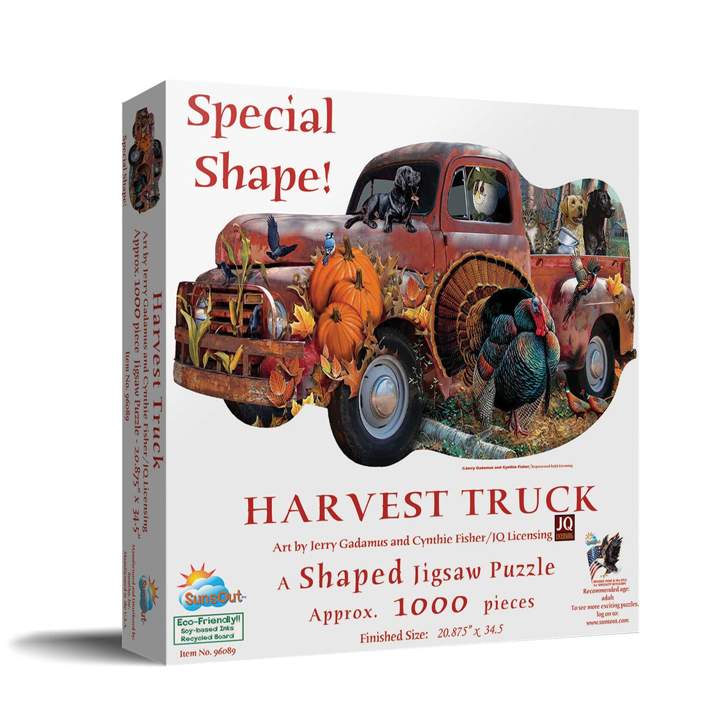 Harvest Truck - Shaped 1000 Piece Jigsaw Puzzle