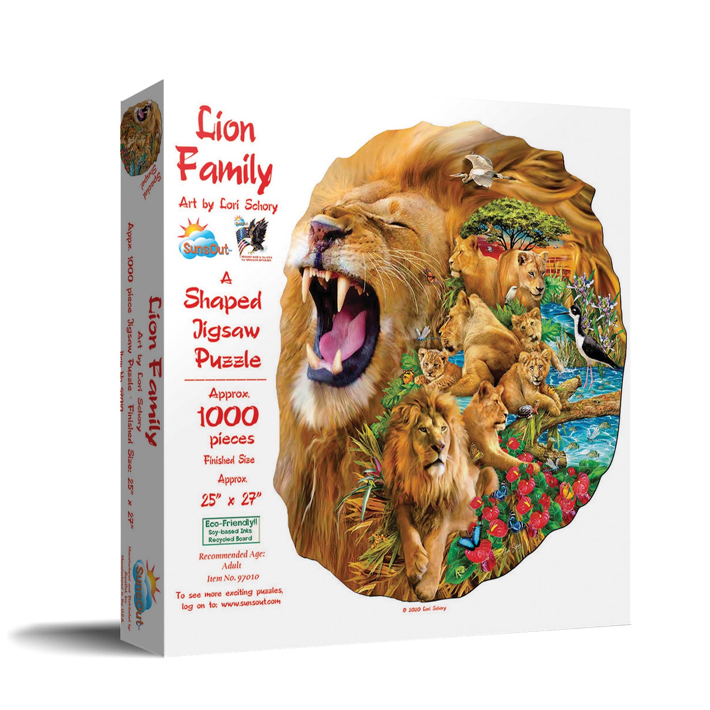 Lion Family - Shaped 600 Piece Jigsaw Puzzle