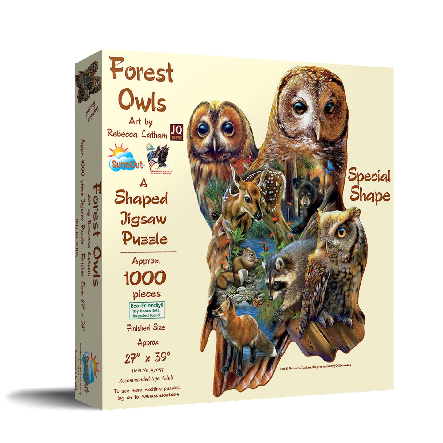 Forest Owls - Shaped 1000 Piece Jigsaw Puzzle